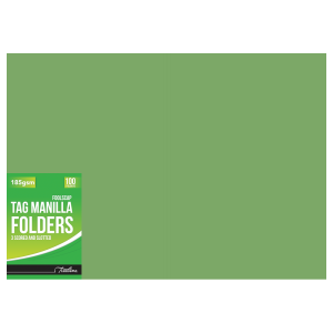 Treeline Green Tag Manilla Folders 180gsm                          