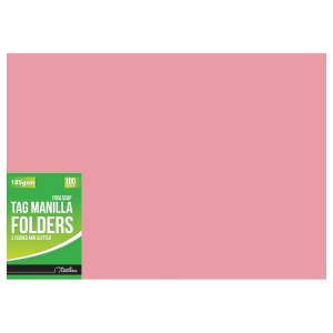 Treeline Pink Tag Manilla Folders  180gsm                       