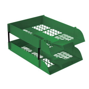 Treeline Green Desk Letter Tray Retail Pack (2 Trays + 1 set Risers)