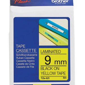 Brother Black on Yellow TZ621 - 9mm                                 