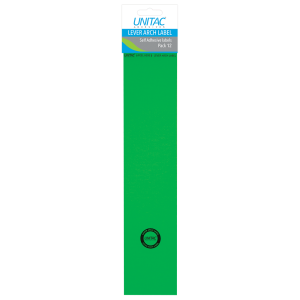 Unitac Lever Arch Labels Neon Green 12's                    